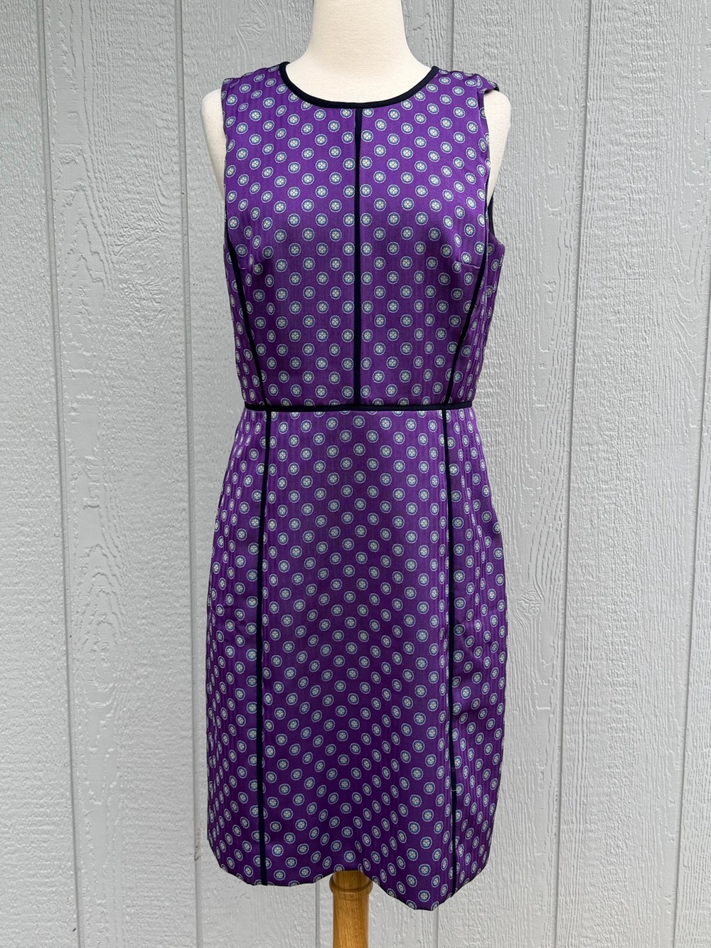 J. Crew Size 8 Purple Mini Medallion Sheath Dress
